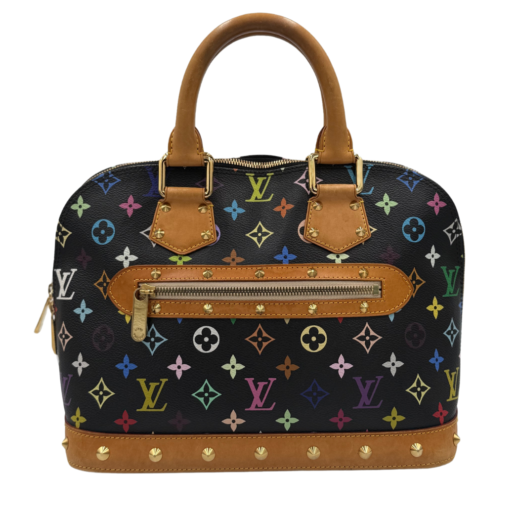 Louis Vuitton x Takashi Murakami Black Monogram Alma PM