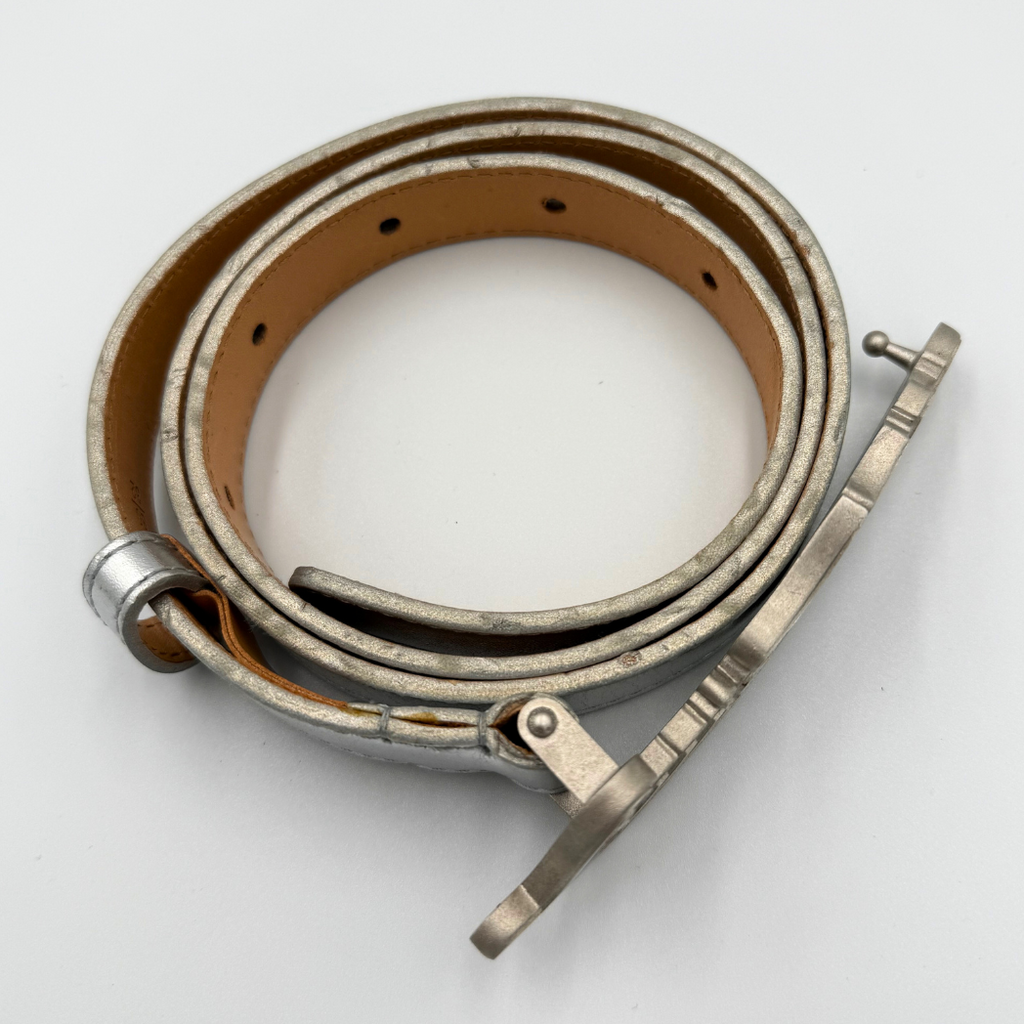 Louis Vuitton Silver Belt Cursive Script
