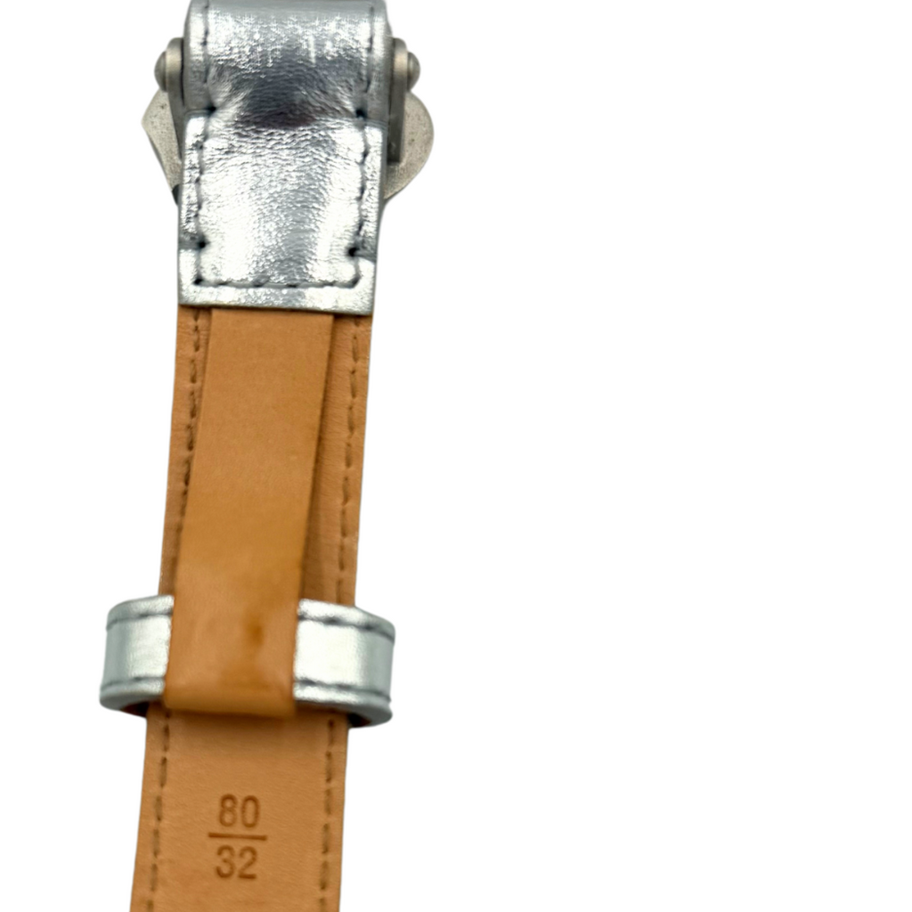 Louis Vuitton Silver Belt Cursive Script